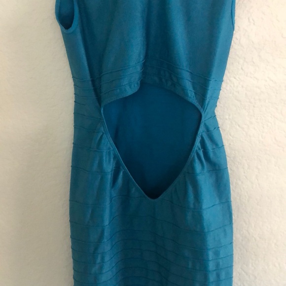 Bebe Blue Backless Dress - Picture 4 of 5